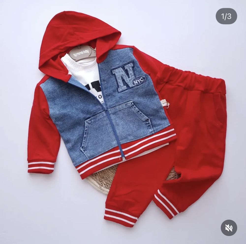 Стильний червоний комплект 